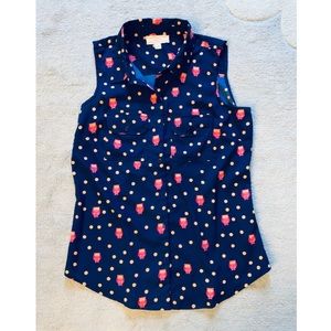 Owl button down blouse
